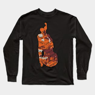 Double Bass Musician With Musical Theme Long Sleeve T-Shirt